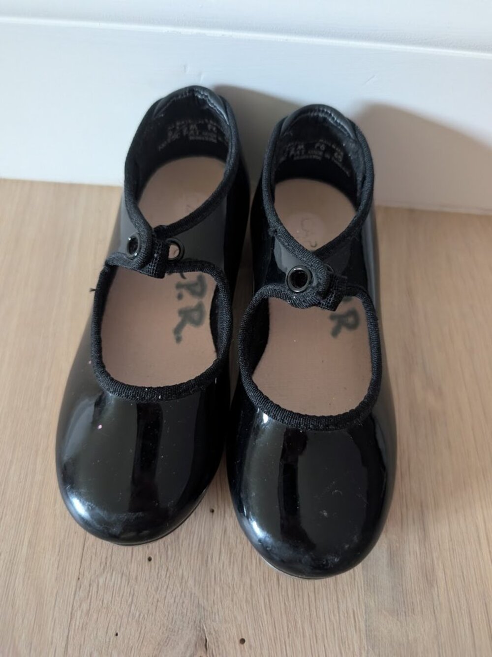 Capezio Black Patent Leather Tele Tone Tap Shoe Size 9 1/2 M - Picture 4 of 4
